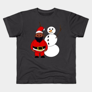 Santa and a Snowman Kids T-Shirt